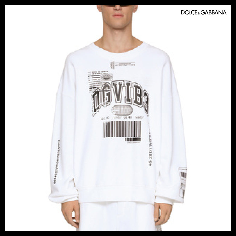 【Dolce&Gabbana】JERSEY SWEATSHIRT LOGO DGVIB3 PRINT