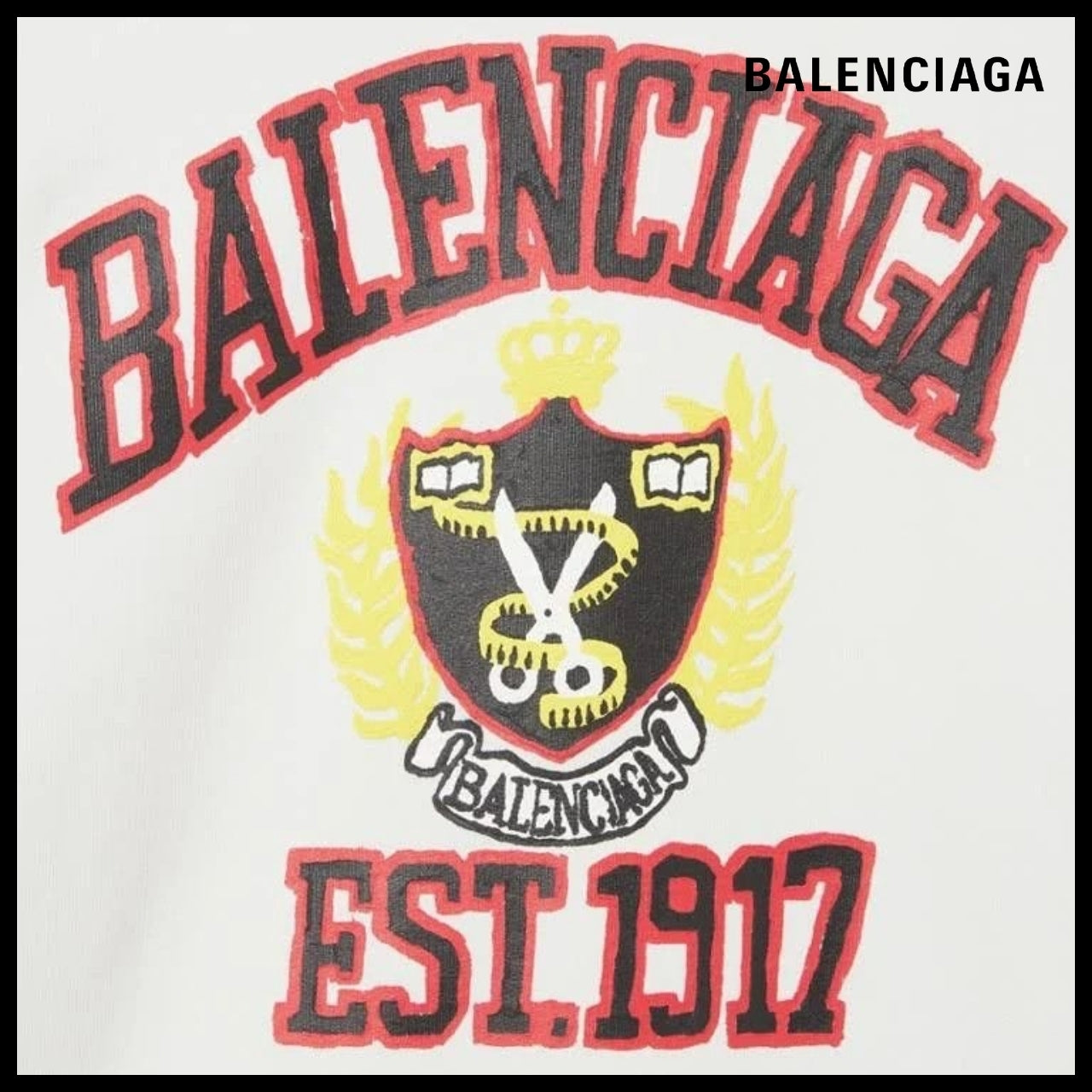 【BALENCIAGA】Kids DIY College Sweatshirt White