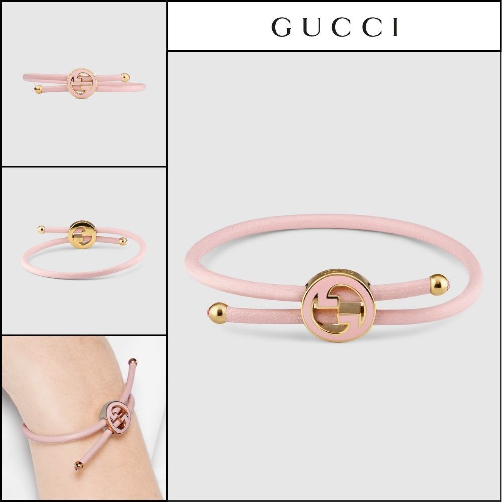 【GUCCI】Enamel Round Interlocking G Detail Bracelet