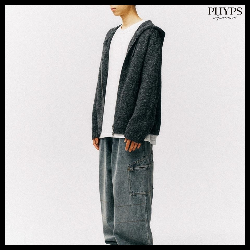 【PhypsDepartment】ハート アップル ニット フードジップアップ