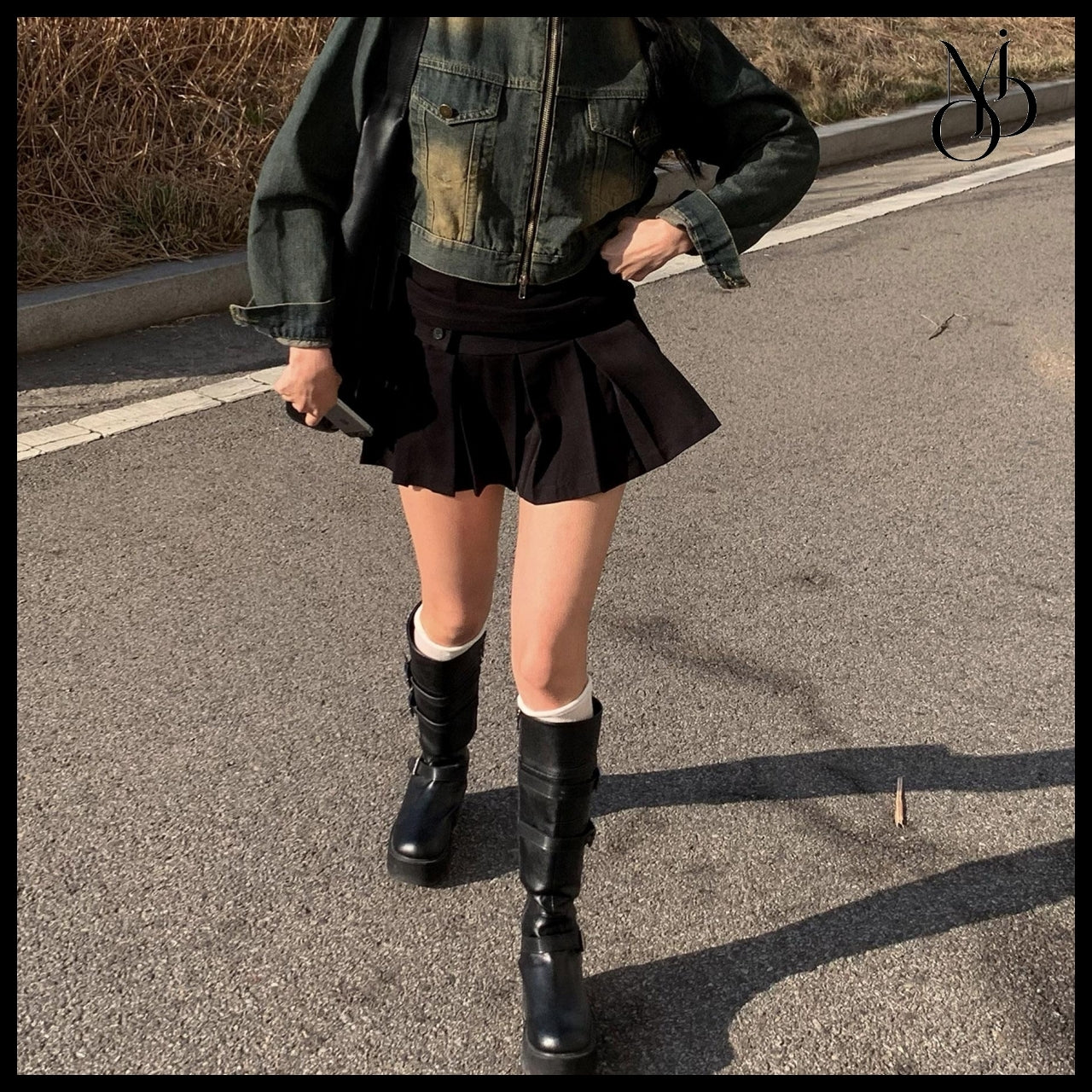 【MODIMOOD】Vintage Denim Two-Way Zip-Up Jacket 2 Colors
