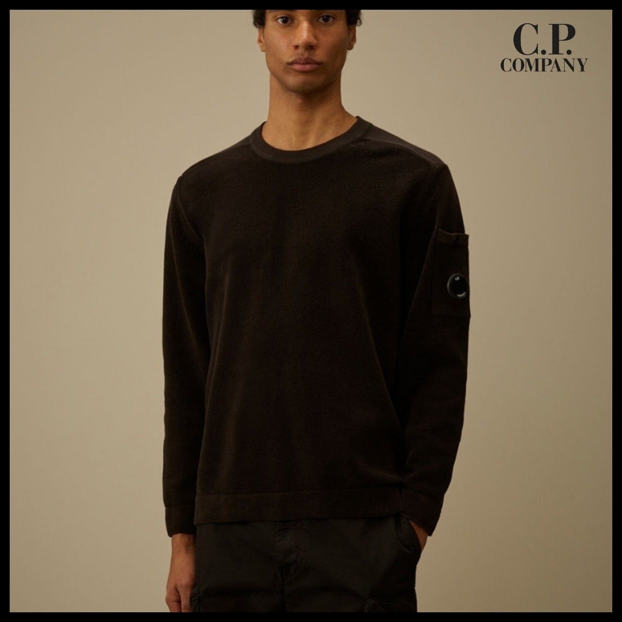 【CP COMPANY】Cotton Chenille Crewneck Lens Knit 999