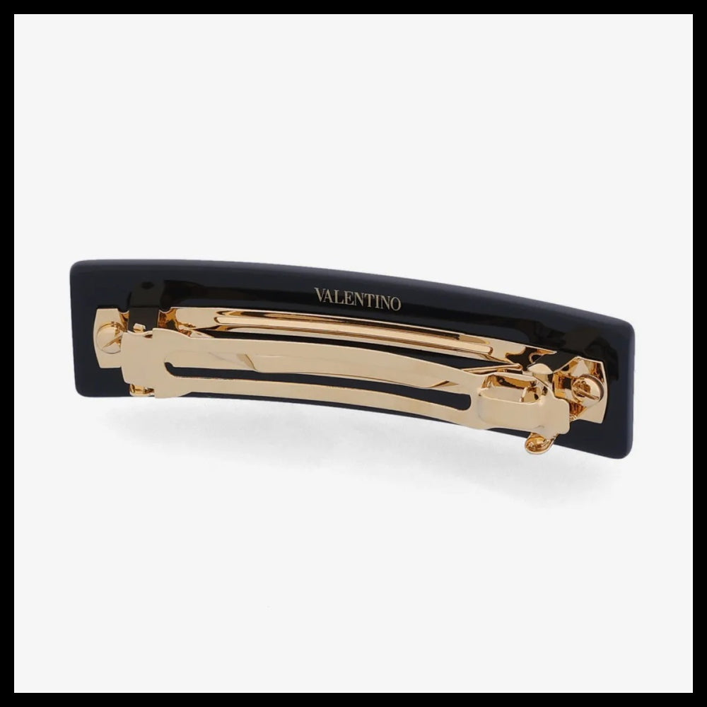【VALENTINO】Swarovski Crystal Hair Pin Black Gold