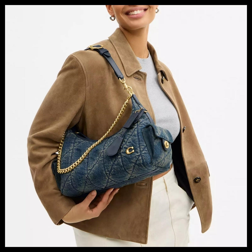 【Coach】Pocket Juliet Bag 30 In Regenerative Cotton Denim