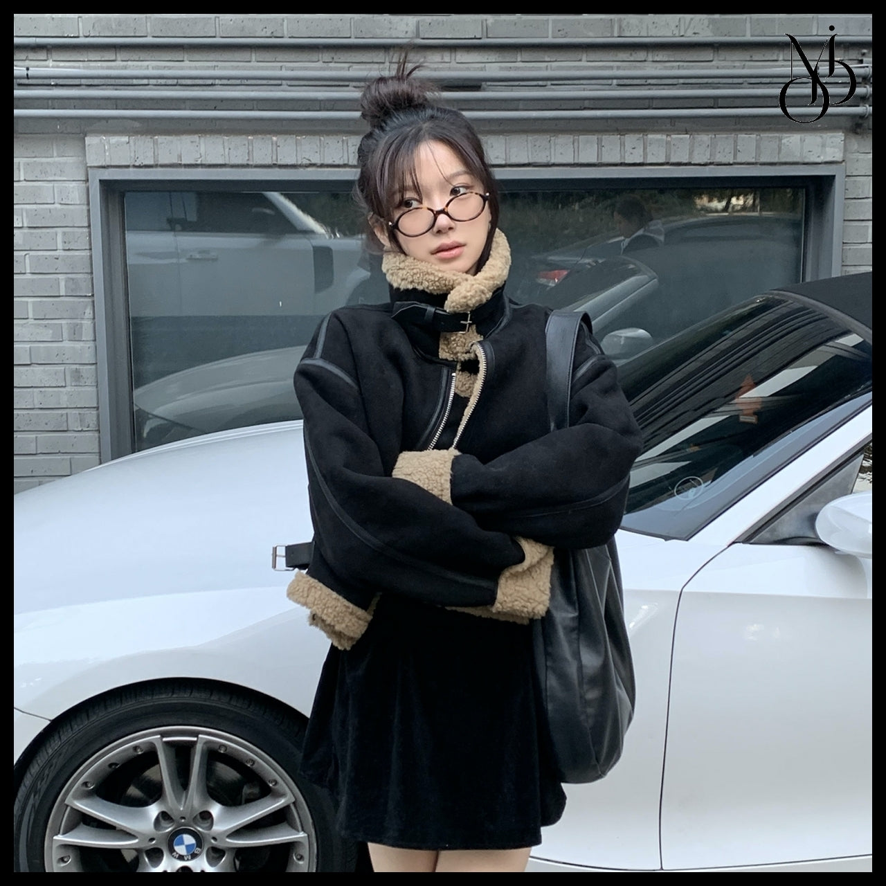 【MODIMOOD】Gumi Crop Shearling Suede Mustang 2 Colors