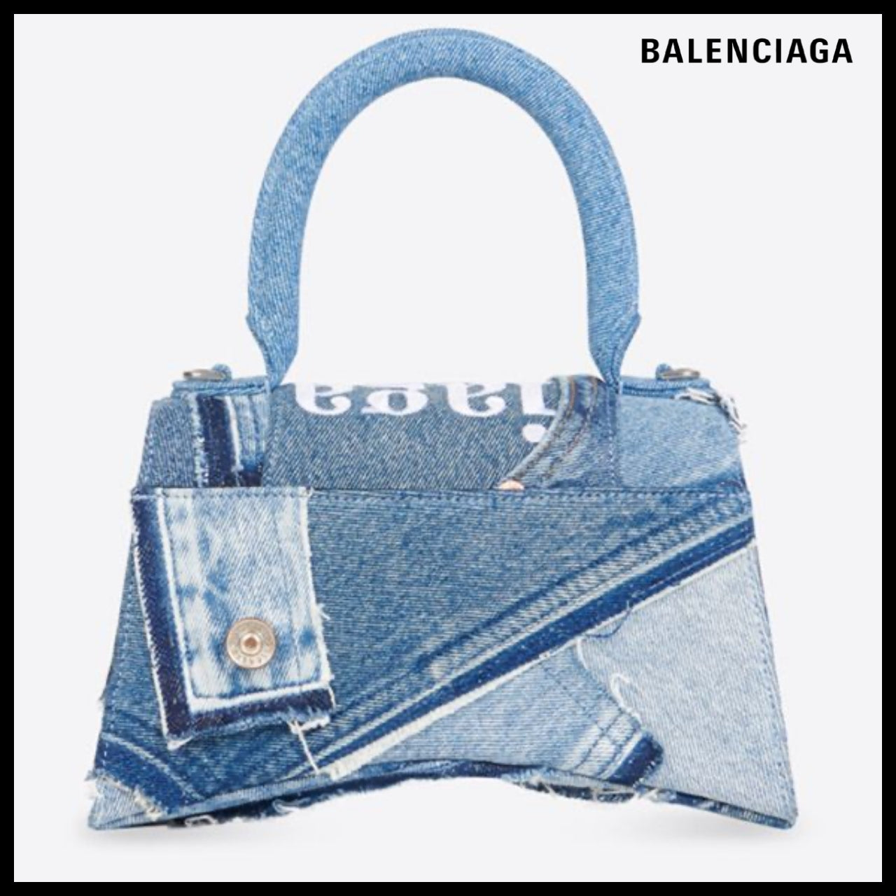 【BALENCIAGA 】Top Handle Denim B Logo Small Handbag