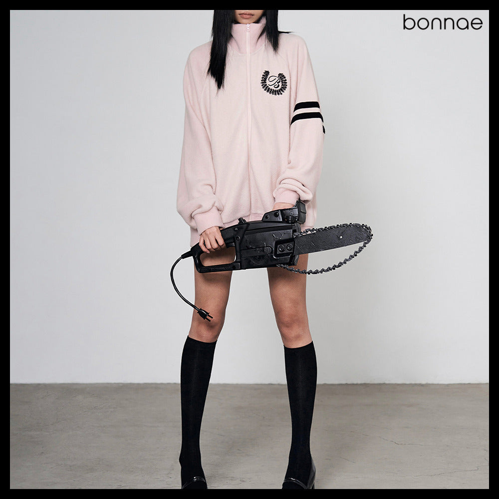 【Bonnae】Beaded Knit Zip-Up 2Colors