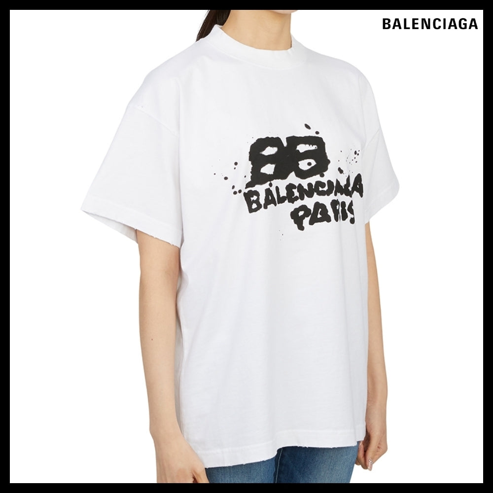 【BALENCIAGA 】Hand-Drawn BB Icon Crewneck T-Shirt MediumFit