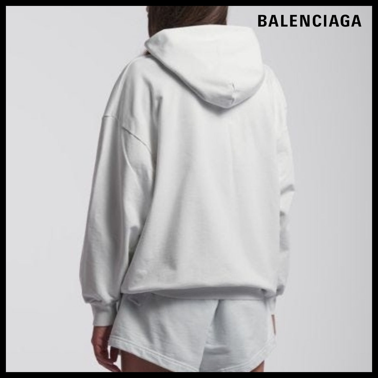 【BALENCIAGA】White Sweatshirt Energy Logo Patch Small Fit
