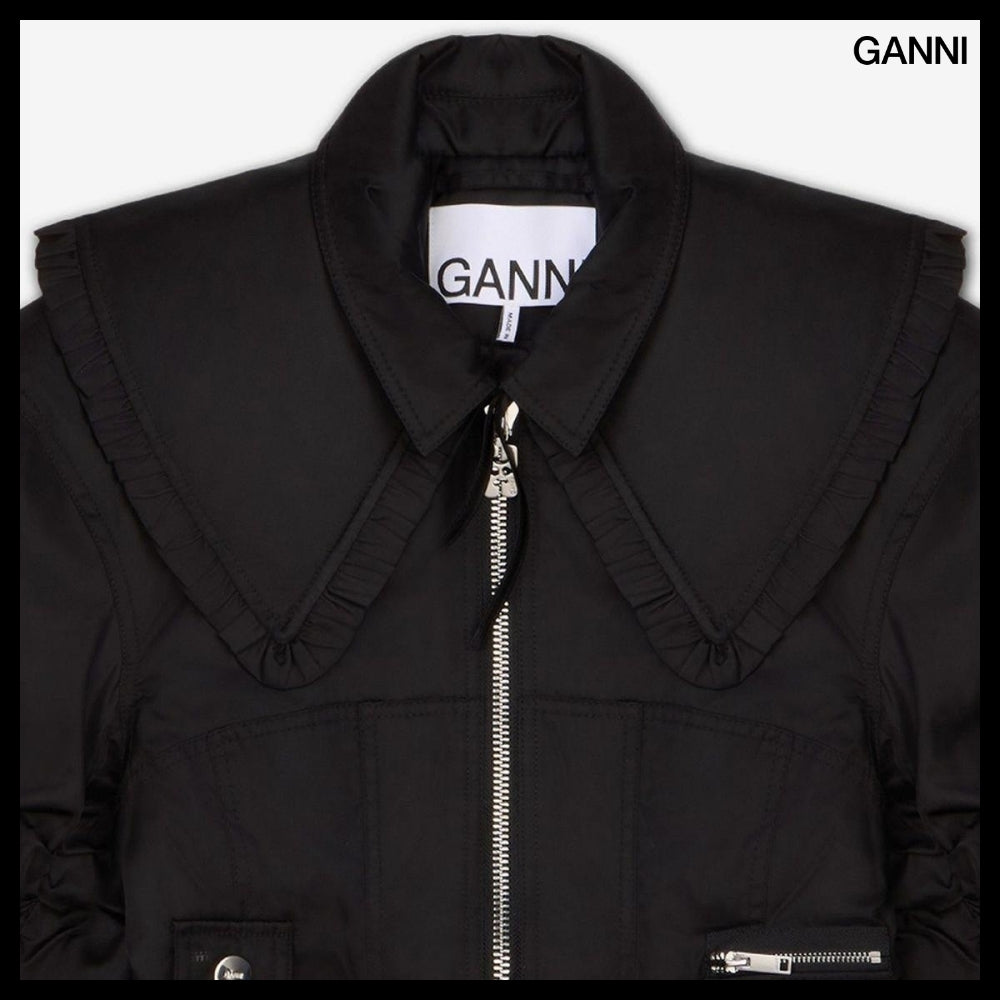 【Ganni】Duchess Nylon Jacket Black