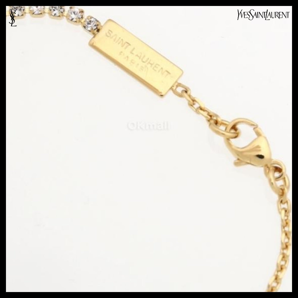 【SAINT LAURENT PARIS】Metal CASSANDRE Charm Bracelet
