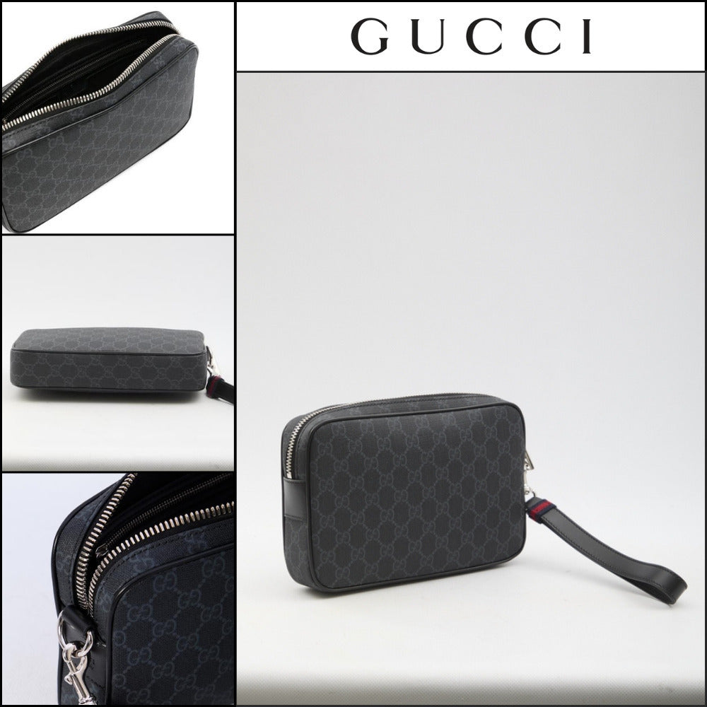 【Gucci 】GG small black clutch bag