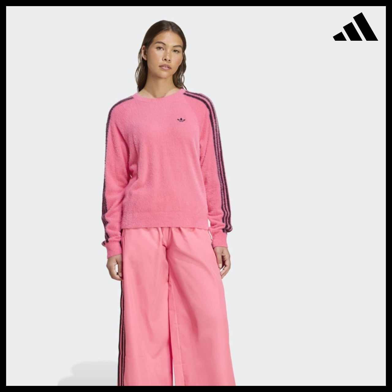 【ADIDAS】Holiday Lucid Pink Knit Sweater