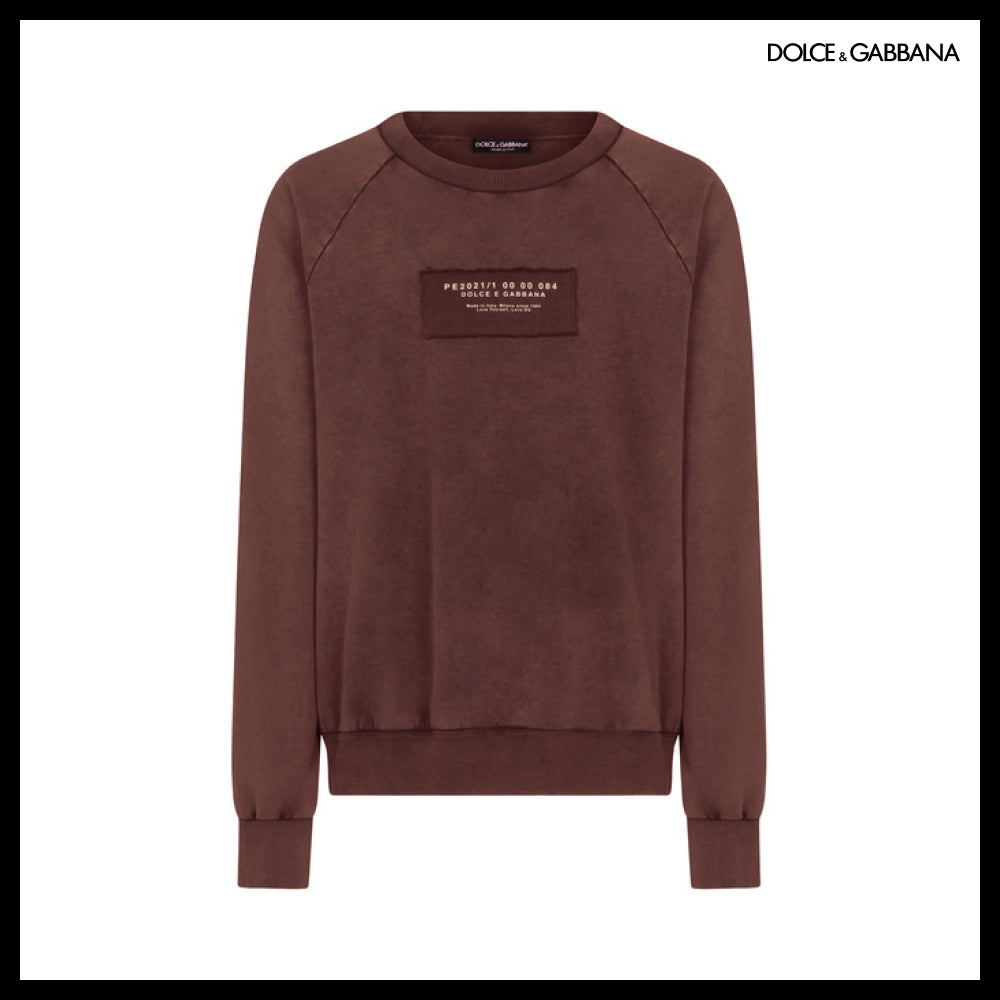 【Dolce&Gabbana】ROUND NECK JERSEY SWEATSHIRT PATCHED