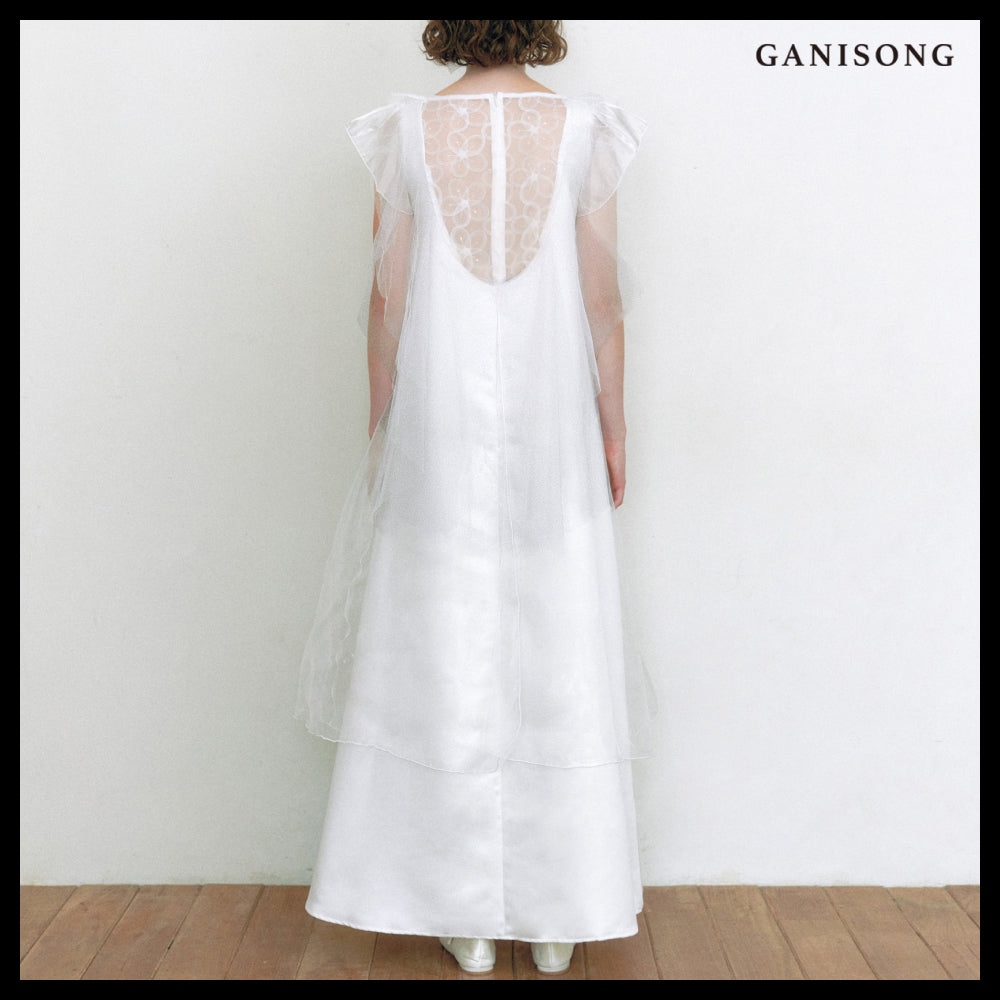【GANISONG】Bridal Angel Breeze Dress White