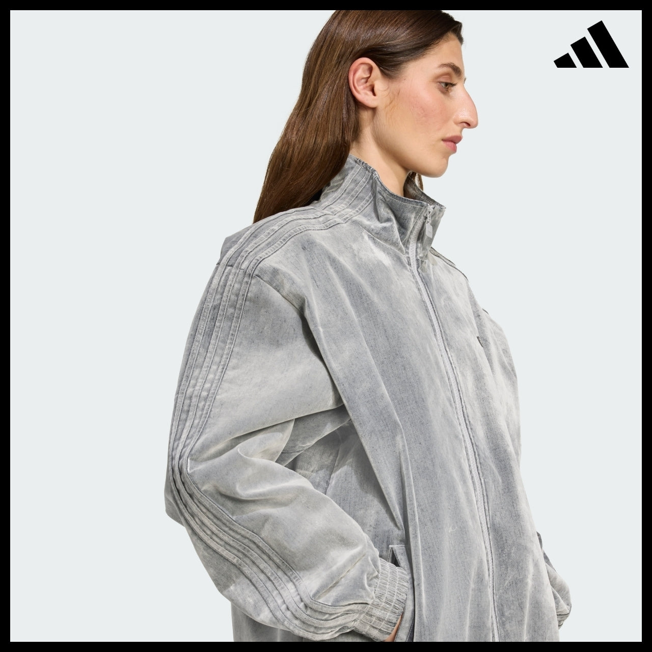 【ADIDAS】Brushed Twill Oversize Firebird Zip Jacket
