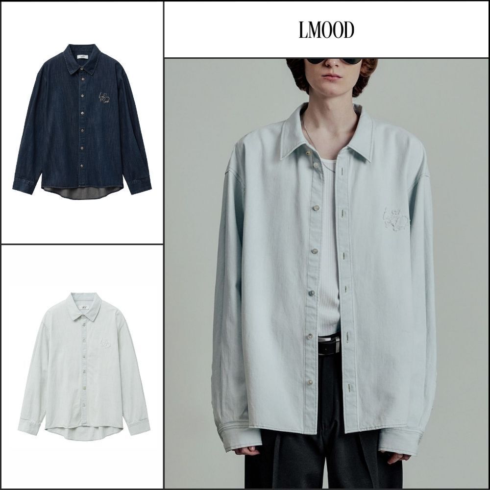 【LMOOD】Burning Denim Cotton Shirt 2 Colors