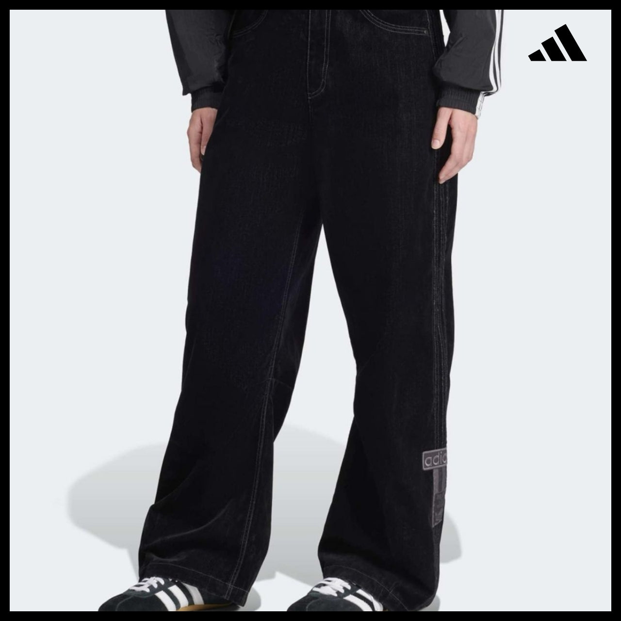【ADIDAS】Adibreak Black Snap Pants Wide Leg Track Pants
