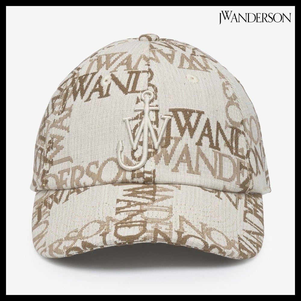 【J W ANDERSON】LOGO GRID JACQUARD BALL CAP NATURAL PECAN