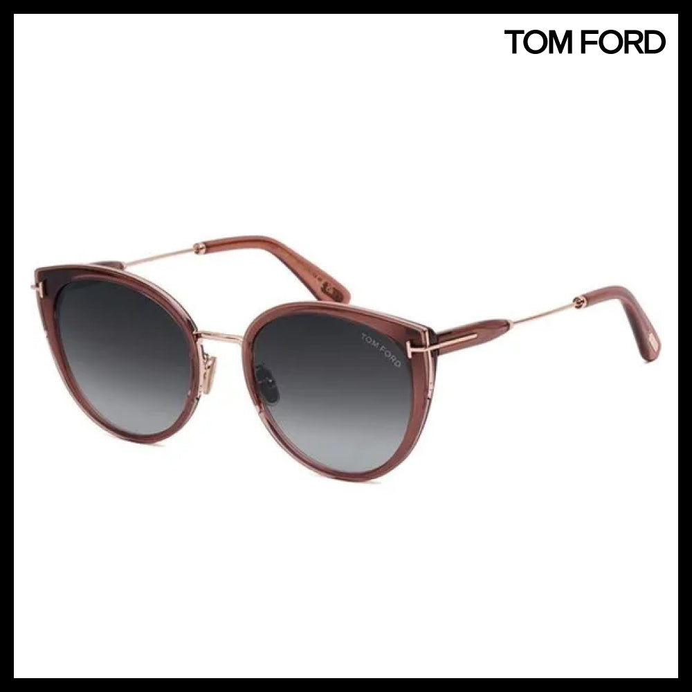 【TOM FORD】Cat-Eye Semi-Transparent Horn-Rimmed Sunglasses