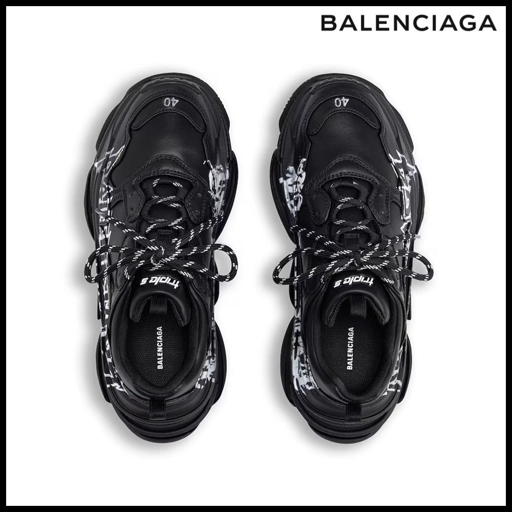 【BALENCIAGA】Triple S Sneaker DIY Metal Black