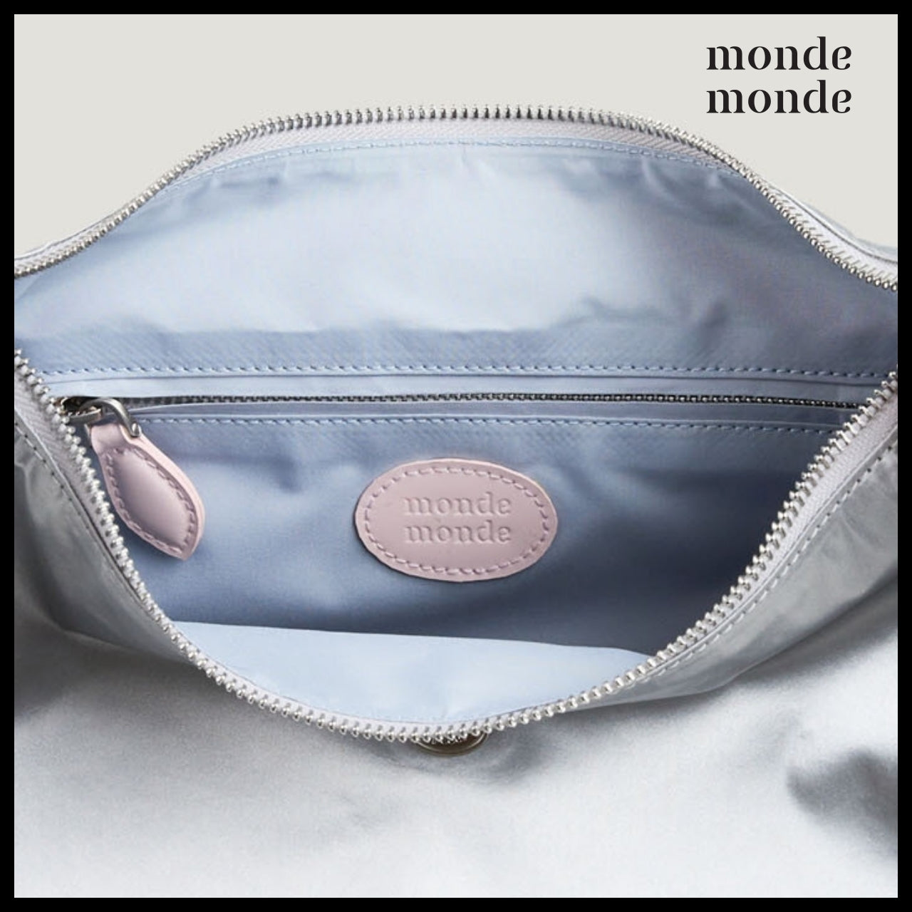 【monde monde】Classic Button Half Moon Nylon Bag (2 Colors)