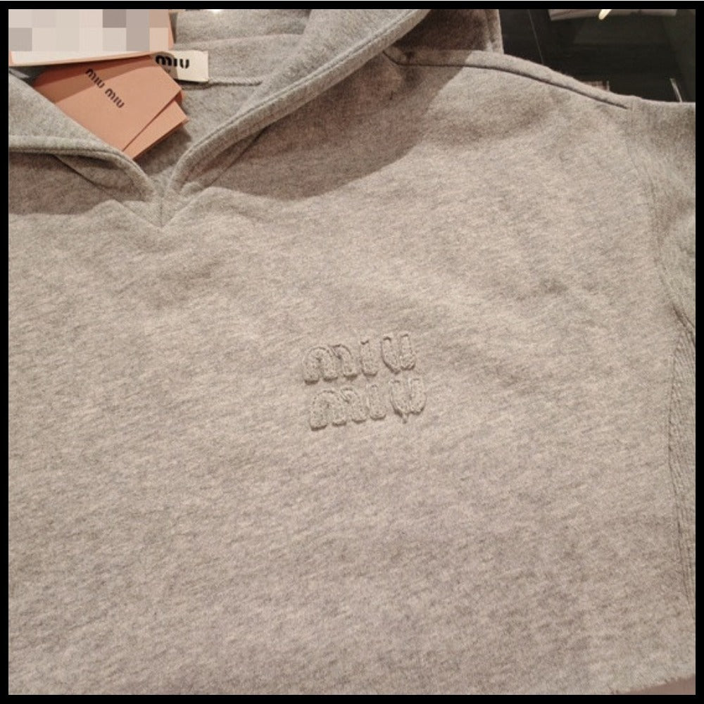 【MiuMiu】レディース ロゴ コットン クロップド