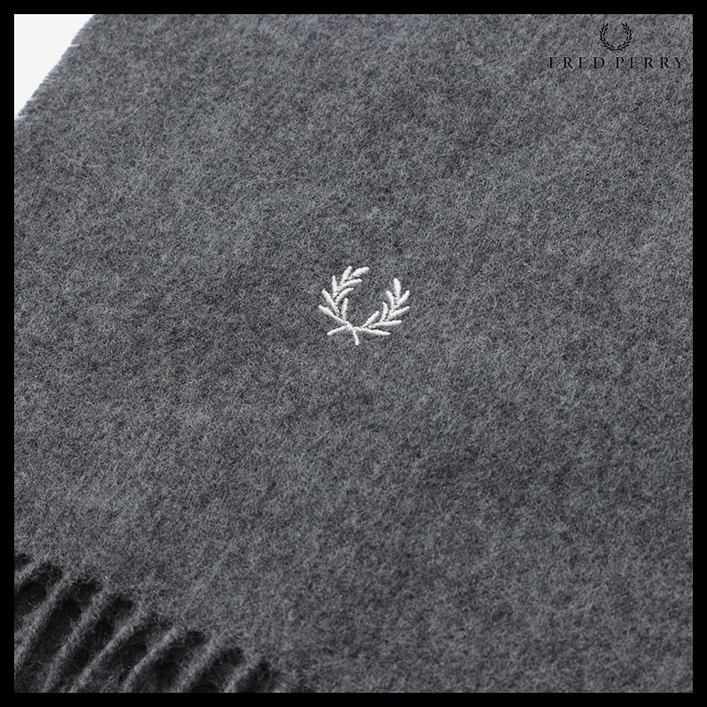 【FRED PERRY】Lambswool Scarf Gray 203