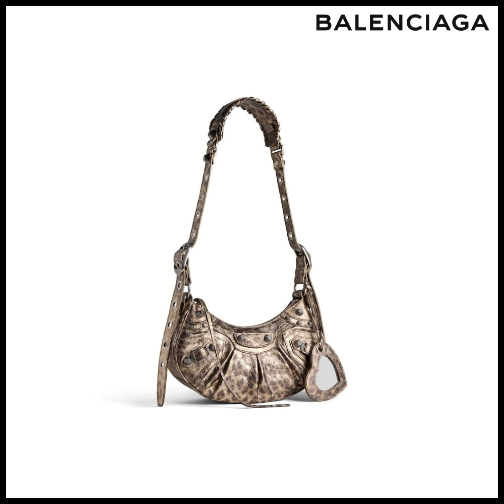 【BALENCIAGA】Le Cagole XS Shoulder Bag Brown Leopard