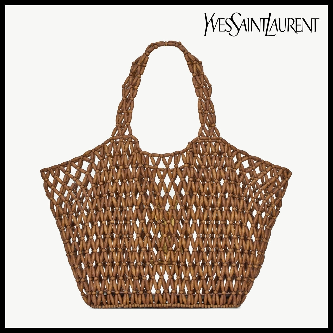 【Saint Laurent】Wood Beads ICARE Medium Bag