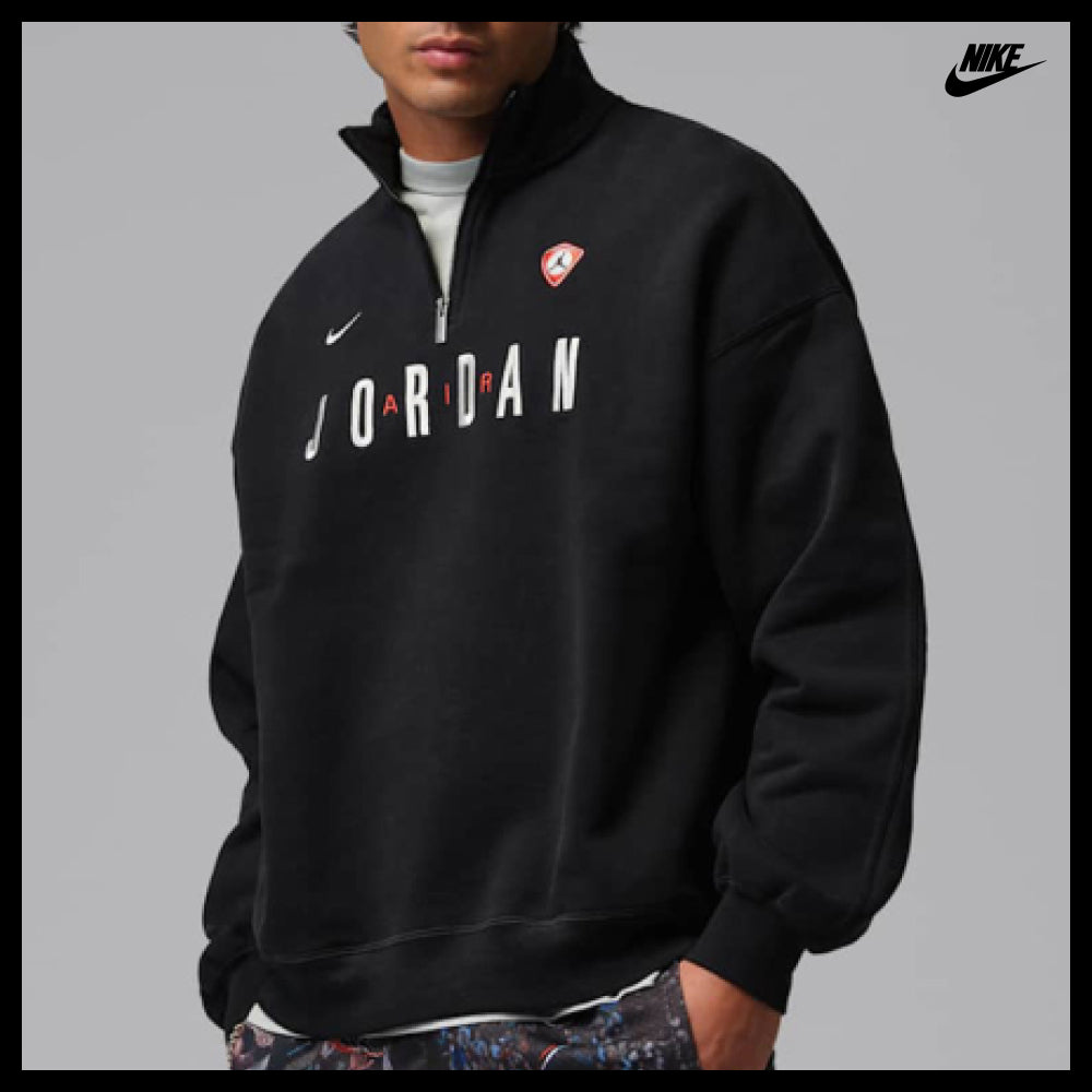 【NIKE】Flight Graphic Fleece 1/4 Zip M Black Street