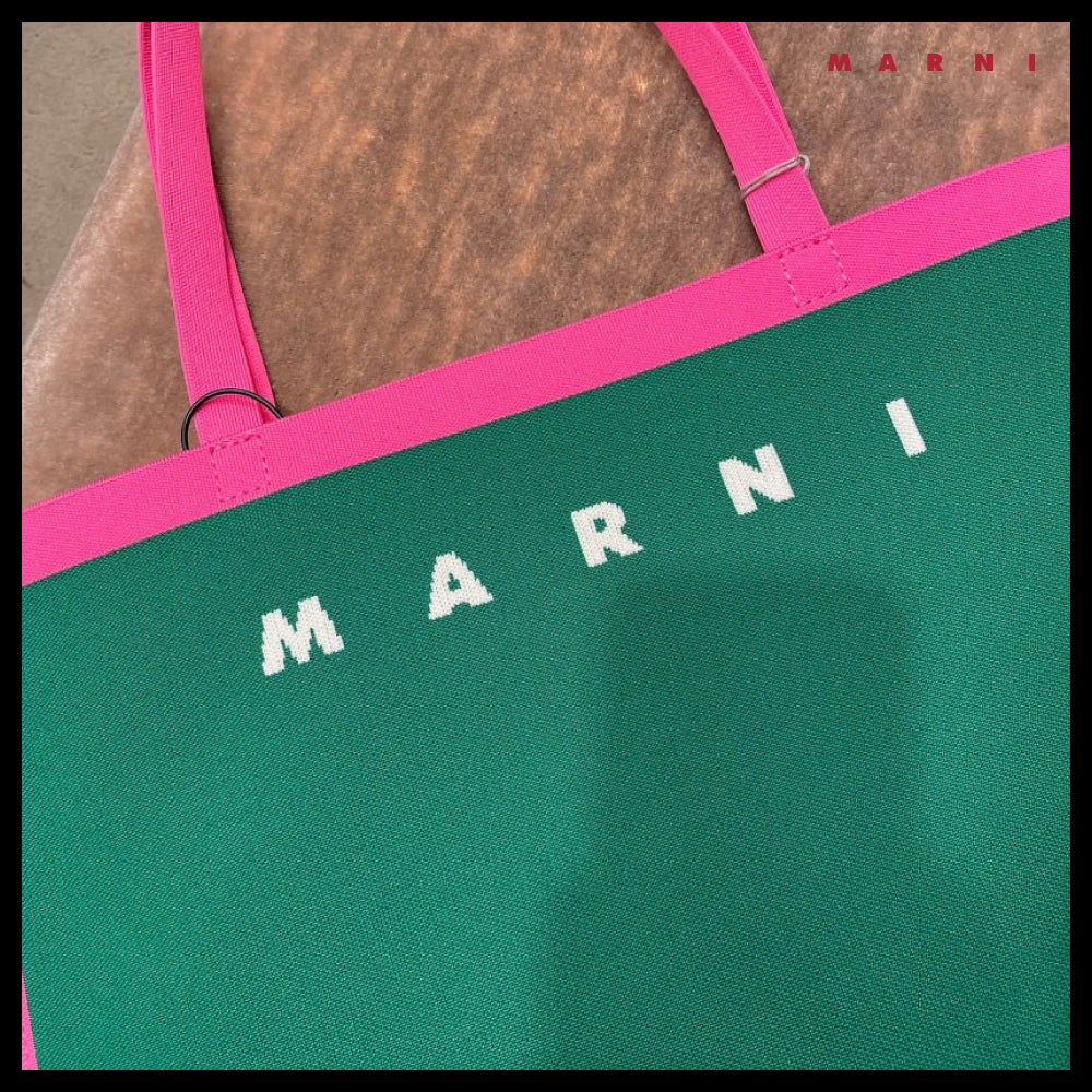 【MARNI】Technical Knit Shopper Bag Green