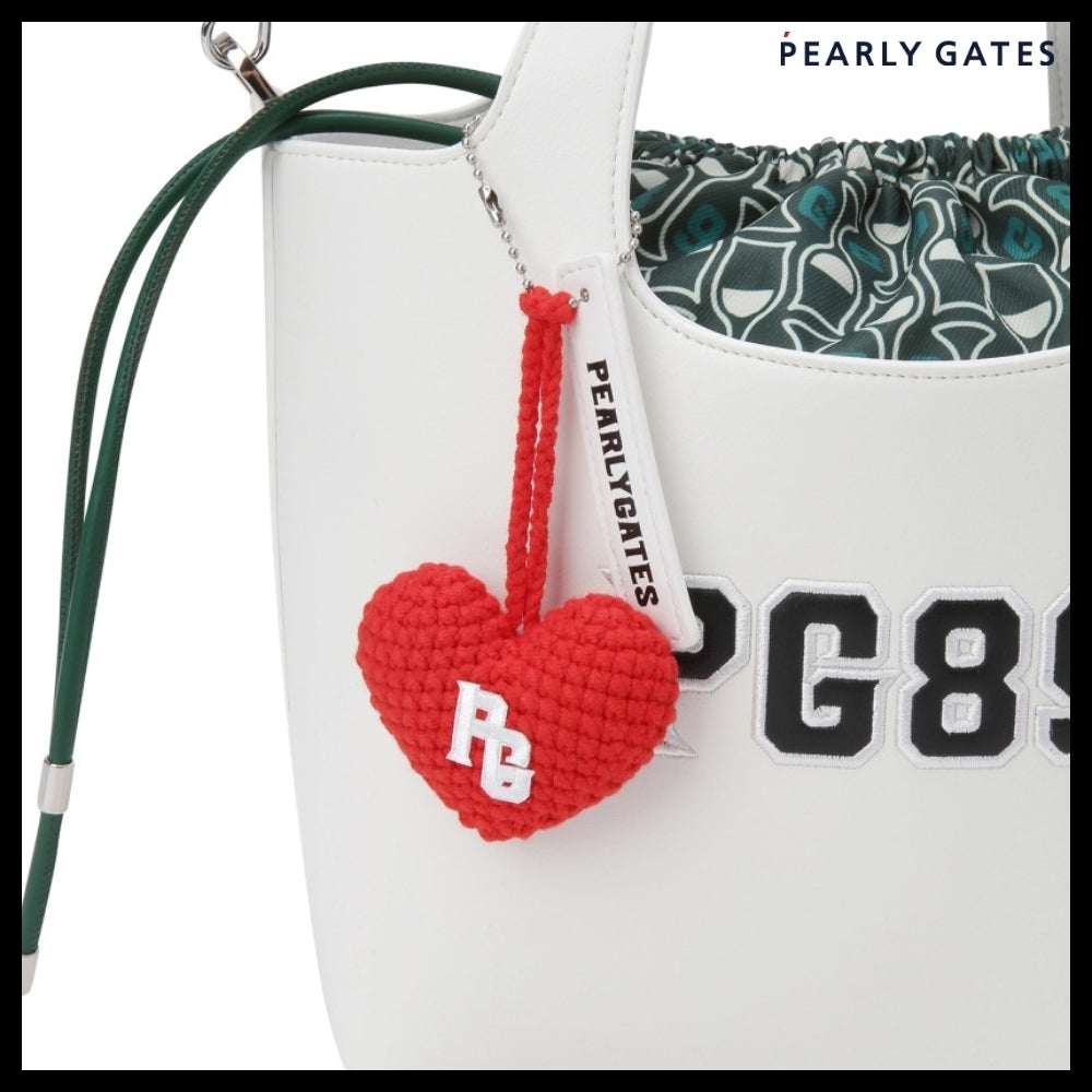 【PEARLY GATES】Embossed Logo Pattern Keyring Bucket Bag