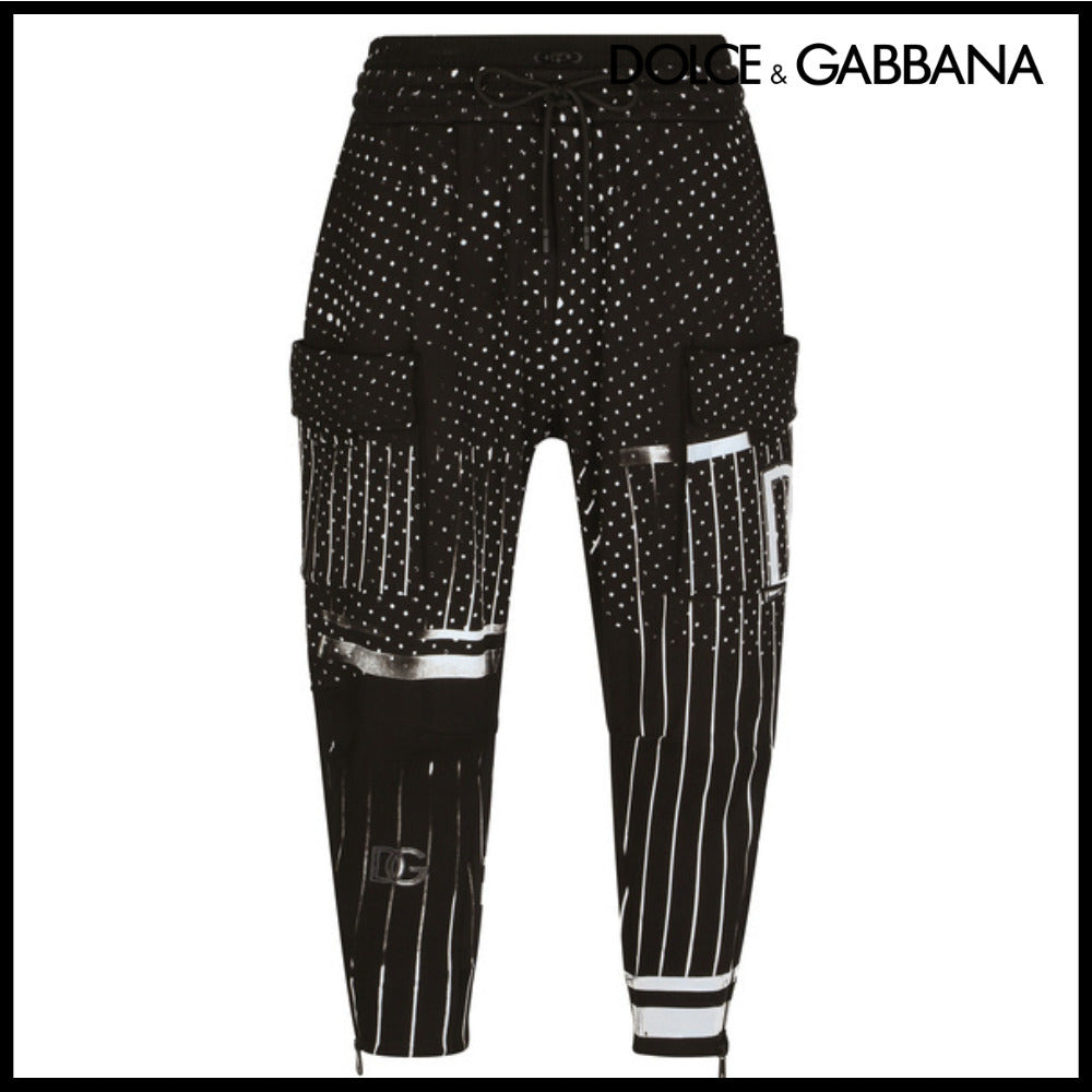 【Dolce & Gabbana】PRINTED TECHNICAL JERSEY CARGO PANTS