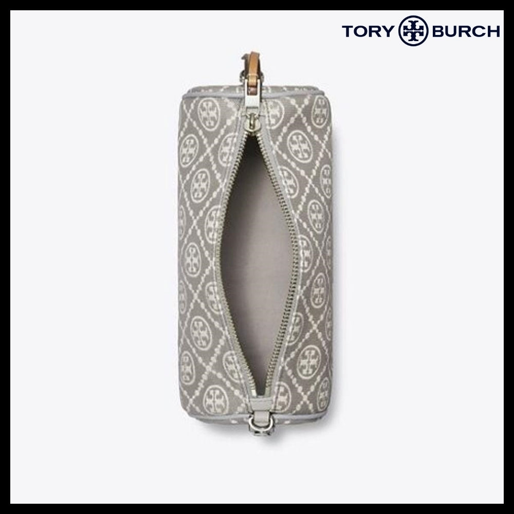 【Tory Burch】T Monogram Utility Cylinder Bag Gray