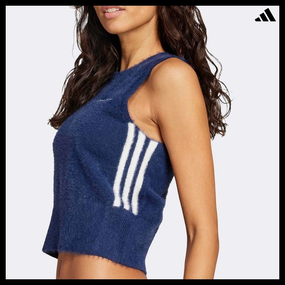 【ADIDAS】 Fluffy Knitted Vest 2 Colors Layered Casual