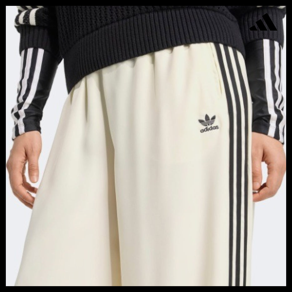 【adidas】Adicolor Satin Wide-Leg Track Pants CREWHT
