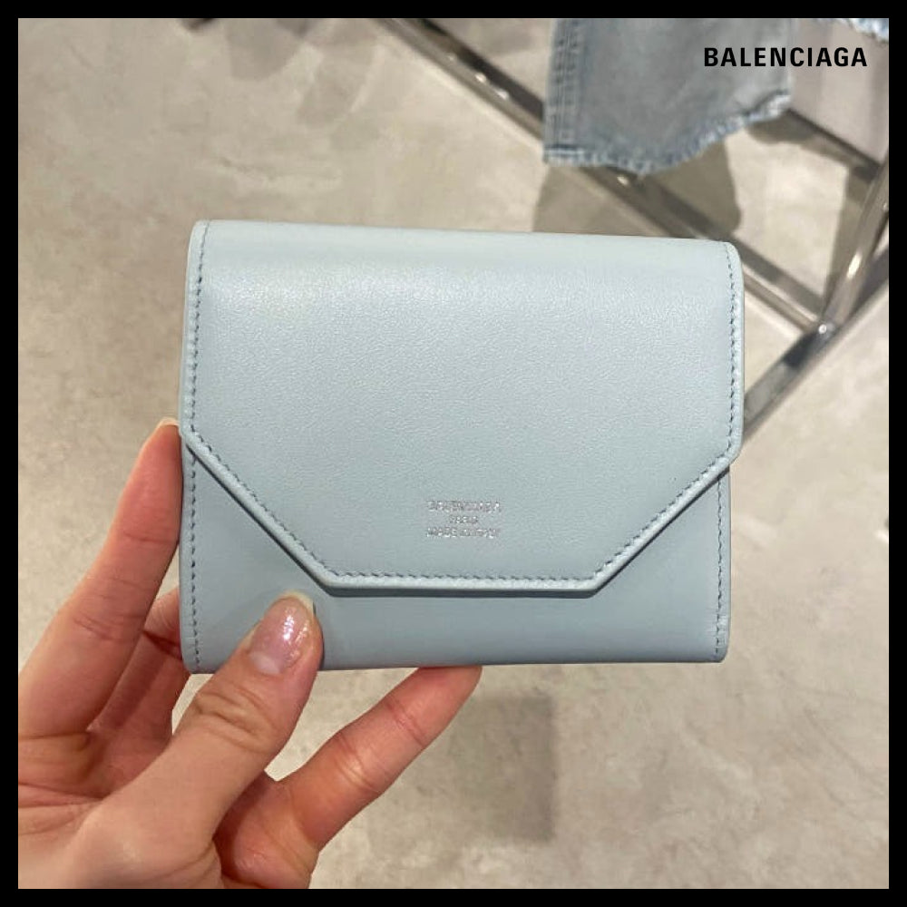 【BALENCIAGA】Envelope Bifold Wallet Aqua