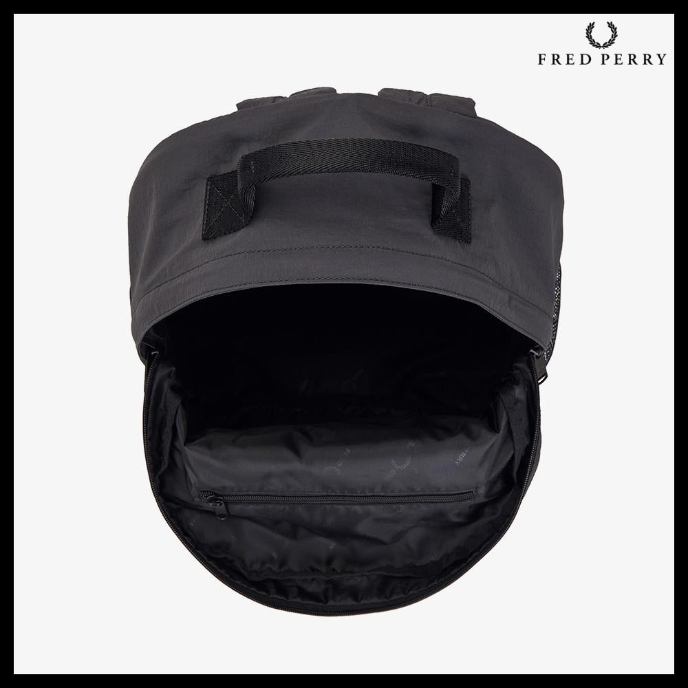 【FRED PERRY】Crinkle Nylon Mesh Backpack Anchor Gray
