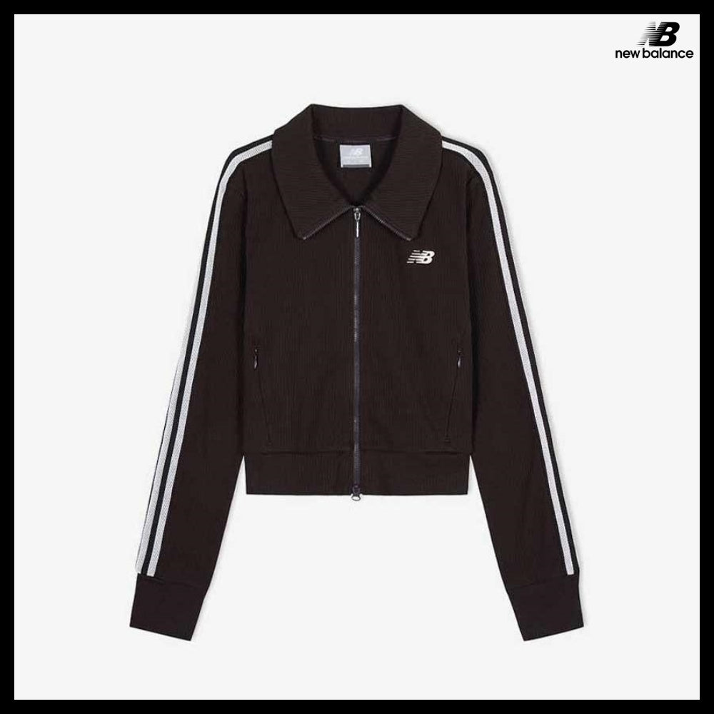 【New Balance】Women Track Ribbed Zip Up Jacket 3 Colors