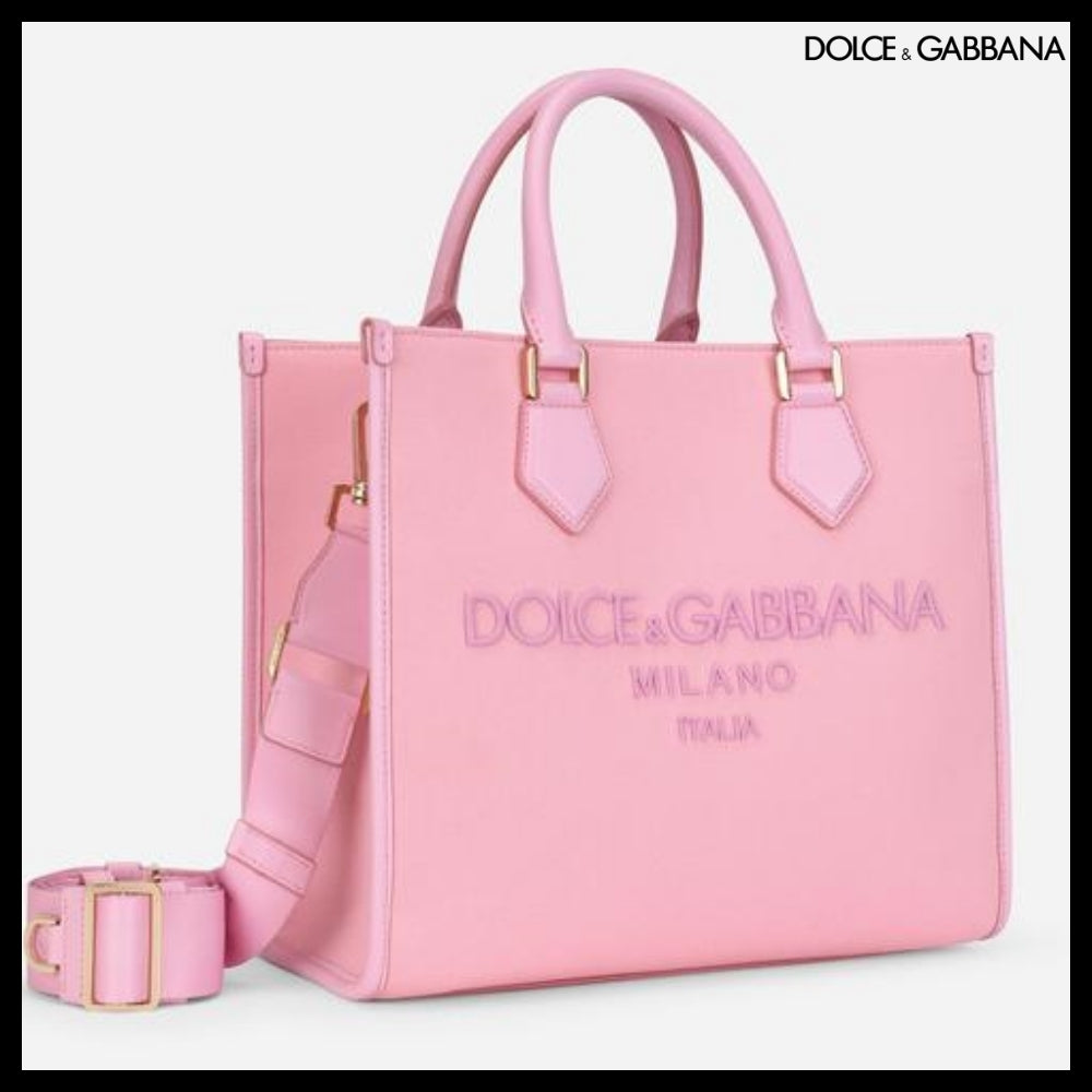 【Dolce&Gabbana】CANVAS SHOPPER EMBROIDERED LOGO