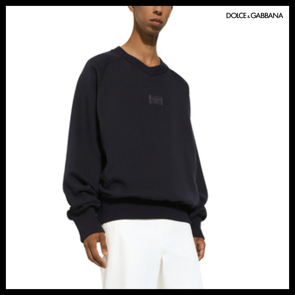 【Dolce&Gabbana】JERSEY SWEATSHIRT 3D FLOCKED DG LOGO