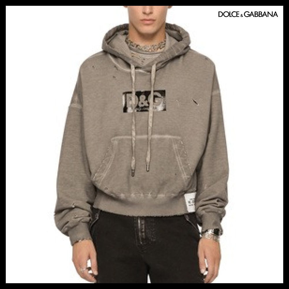 【Dolce & Gabbana】JERSEY HOODIE WITH PATCH Re-Edition