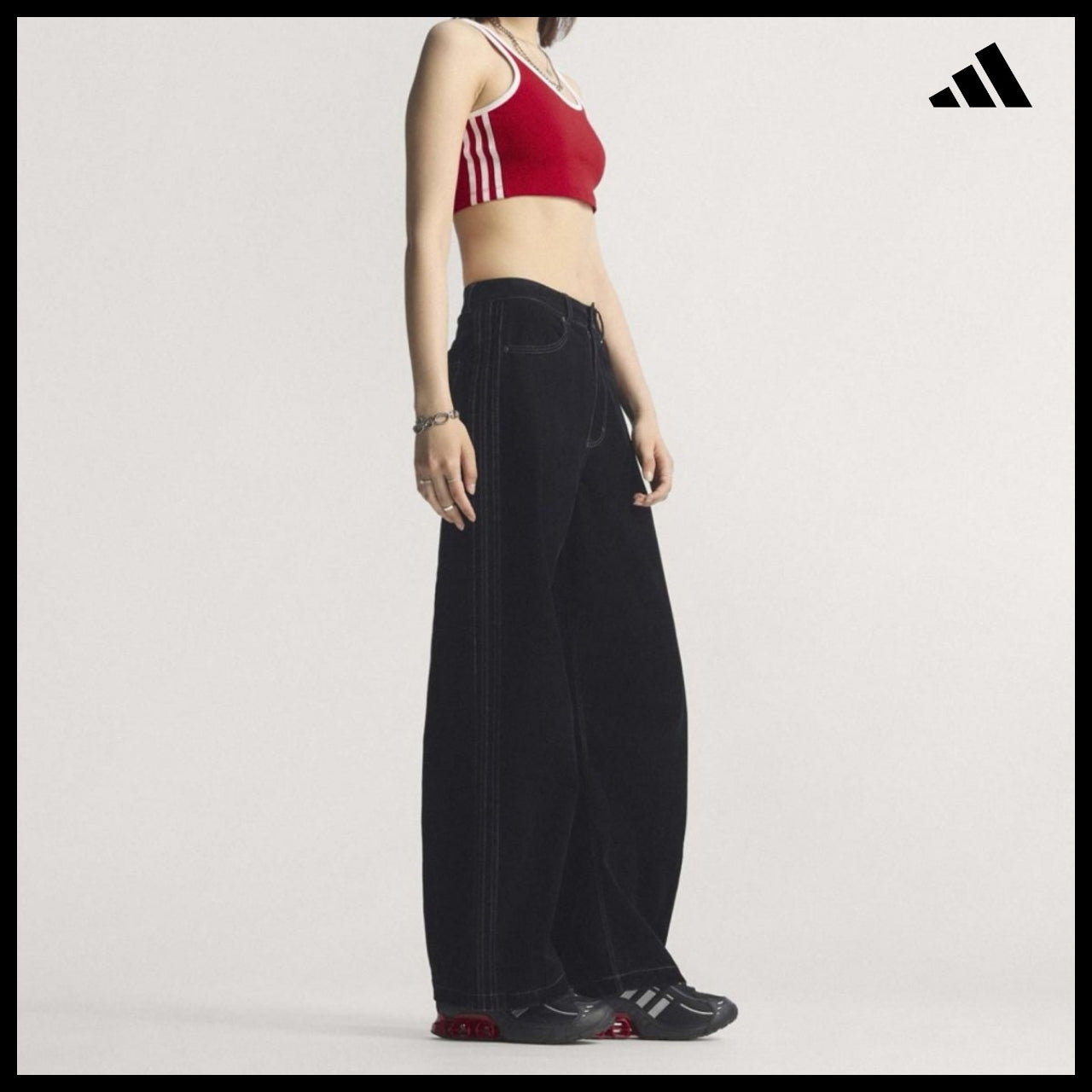 【ADIDAS】Adibreak Black Snap Pants Wide Leg Track Pants