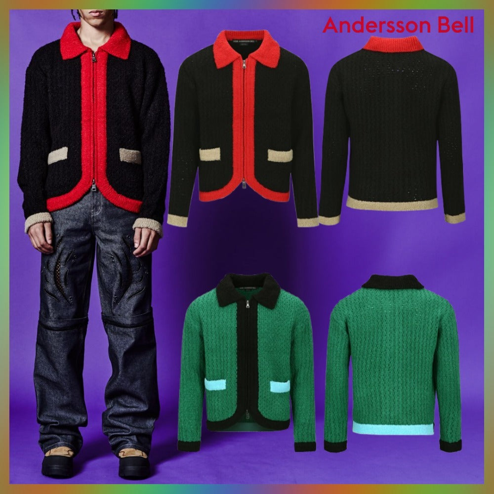 【ANDERSSON BELL】エラス・カラーブロックカーディガン 2COLORS