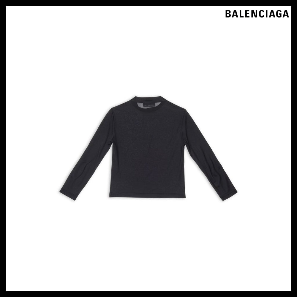 【BALENCIAGA】Tab Fitted Long Sleeve T-Shirt Black