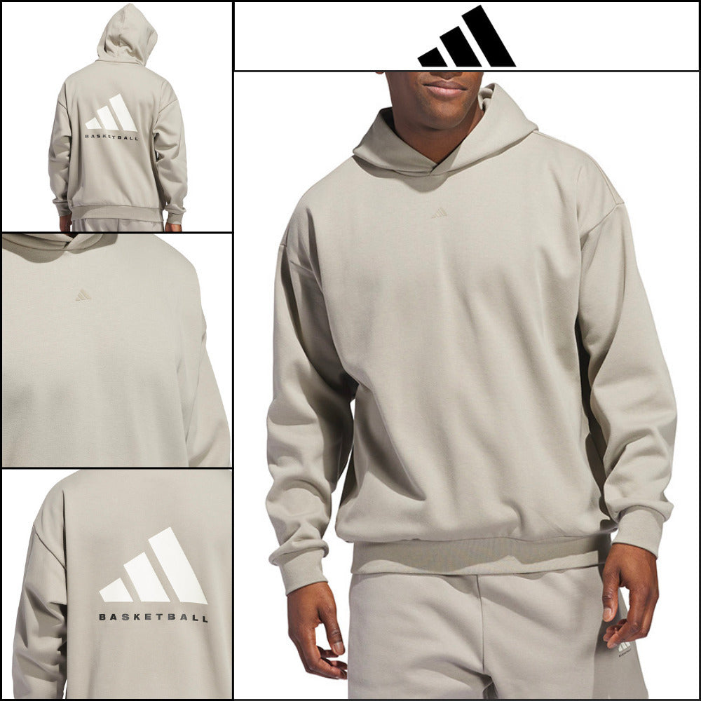 【ADIDAS】 Basketball Fleece Hoodie Putty Beige