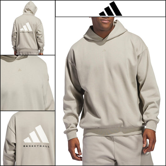 【ADIDAS】 Basketball Fleece Hoodie Putty Beige