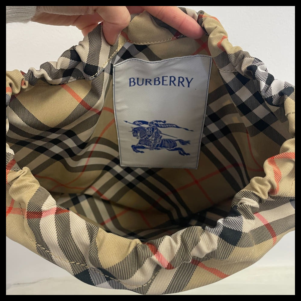 【Burberry】Vintage Check String Clutch Pouch Bag