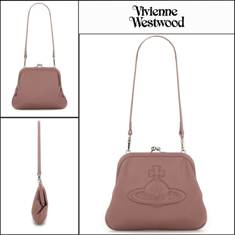 【Vivienne Westwood】Orb Logo Leather Shoulder Bag